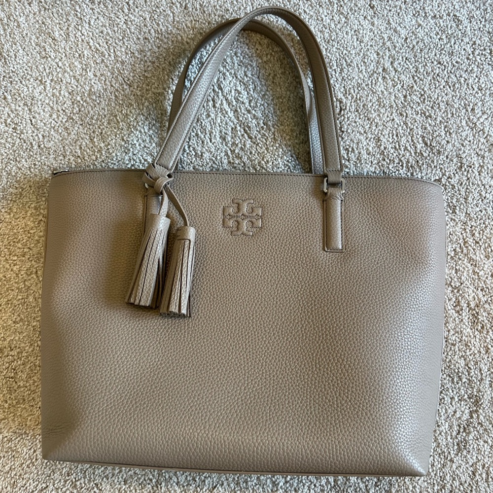 Tori Burch Thea Zip Tote French Gray